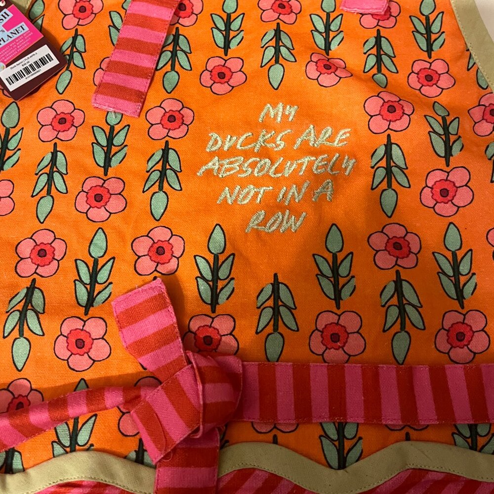 My Ducks Are Definitely Not in a Row Colorful Kitchen Apron NWT Cotton (x) - Picture 3 of 14